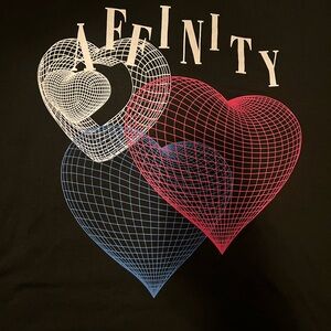 “Affinity” heart black graphic tee